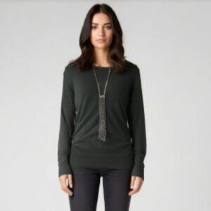 BLACK Ruched Knit Long Sleeve Sweater 89th & Madison